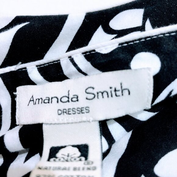 Women's Amanda Smith Sleeveless Black & White Back Zipper V-Neck Size 6 - Picture 7 of 15